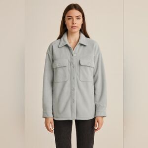 TNA Women's Sage Green Soft Button-Up Jacket Fleece Size 3 Medium